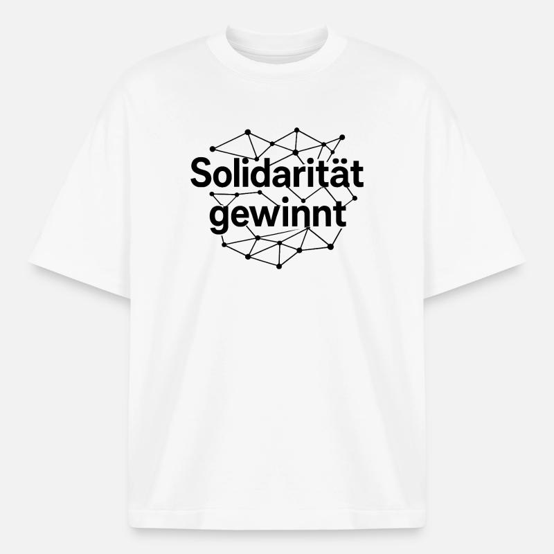 Solidarität Gewinnt Statement Spruch - Boxy Heavyweight Unisex Organic T-Shirt von Stanley/Stella - Weiß