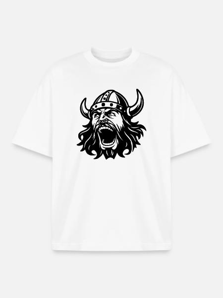 Wikinger Black Head - Boxy Heavyweight Unisex Organic T-Shirt von Stanley/Stella - Weiß