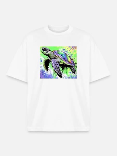 turtle - Boxy Heavyweight Unisex Organic T-Shirt by Stanley/Stella - white