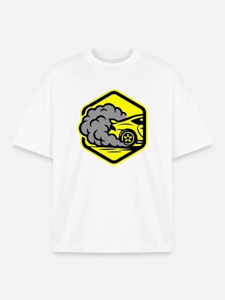 Automobile Icône Automobile Course - T-shirt unisexe boxy épais biologique Stanley/Stella - blanc