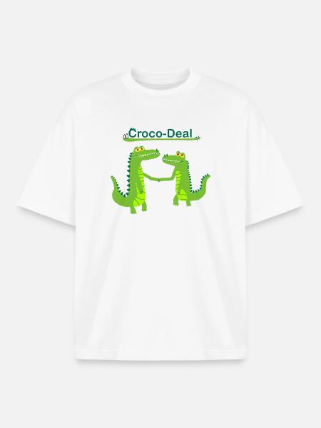 Crocodeal - T-shirt unisexe boxy épais biologique Stanley/Stella - blanc