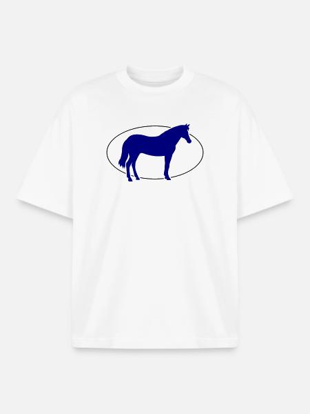 Kobaltblaues Pferd Silhouette - Boxy Heavyweight Unisex Organic T-Shirt von Stanley/Stella - Weiß