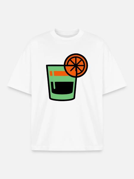 Cocktail Glas Logo - Boxy Heavyweight Unisex Organic T-Shirt von Stanley/Stella - Weiß
