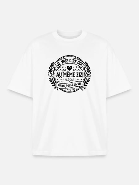 mariage_zizi - T-shirt unisexe boxy épais biologique Stanley/Stella - blanc