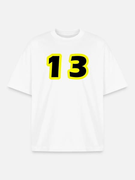 Symbole numérique 13 - T-shirt unisexe boxy épais biologique Stanley/Stella - blanc