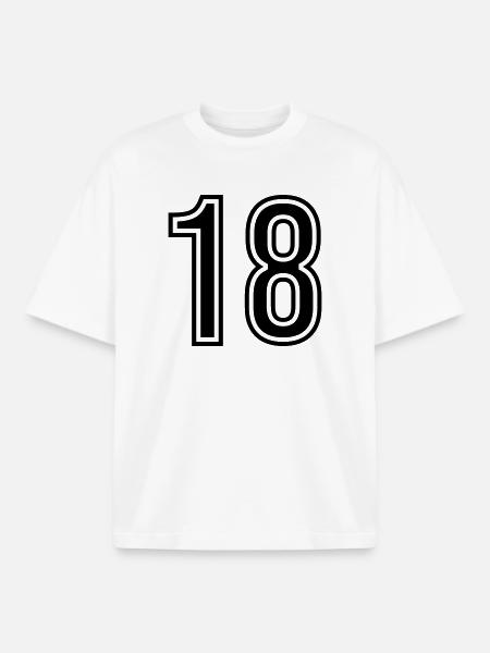 Symbole numérique 18 - T-shirt unisexe boxy épais biologique Stanley/Stella - blanc
