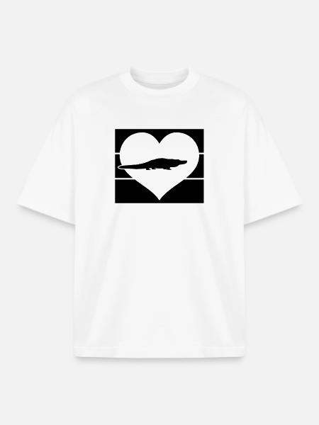 Alligator Heart - Boxy Heavyweight Unisex Organic T-Shirt by Stanley/Stella - white