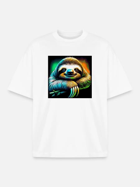 Faultier - Boxy Heavyweight Unisex Organic T-Shirt von Stanley/Stella - Weiß