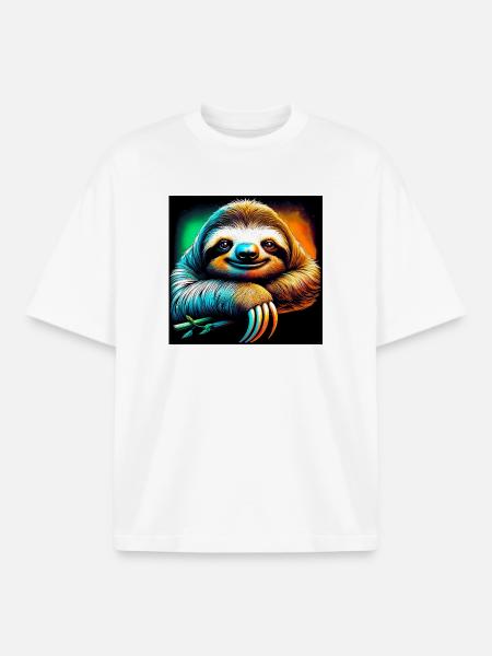 Faultier - Boxy Heavyweight Unisex Organic T-Shirt von Stanley/Stella - Weiß