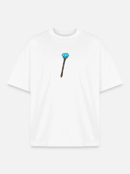Magischer Kristallstab Blau - Boxy Heavyweight Unisex Organic T-Shirt von Stanley/Stella - Weiß