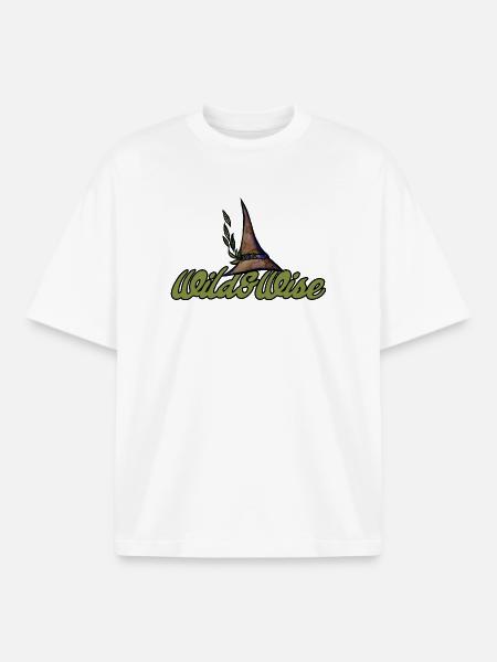 Wild & Wise Nature Wappen - Boxy Heavyweight Unisex Organic T-Shirt von Stanley/Stella - Weiß