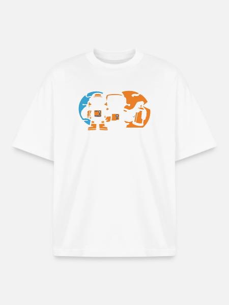 Astronauten Silhouette Logo - Boxy Heavyweight Unisex Organic T-Shirt von Stanley/Stella - Weiß