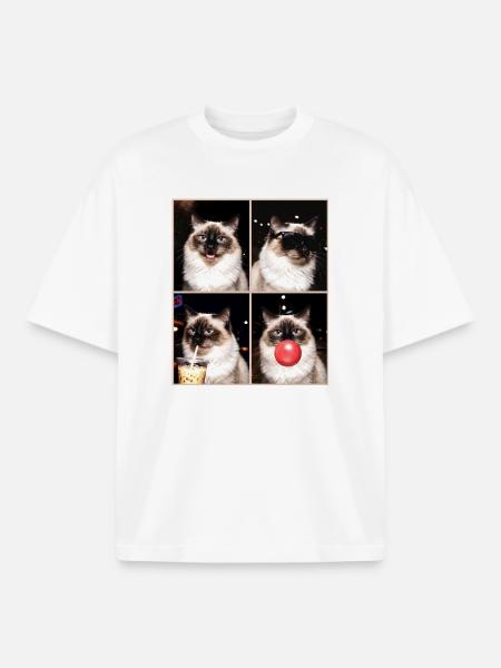Cats Balinese Cat - Boxy Heavyweight Unisex Organic T-Shirt by Stanley/Stella - white
