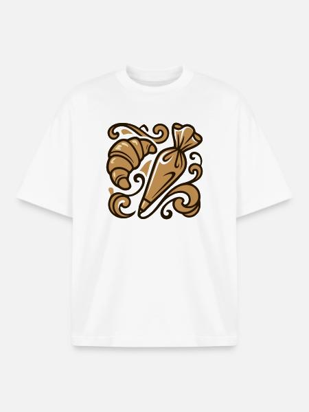 Croissant Spritzbeutel Icon - Boxy Heavyweight Unisex Organic T-Shirt von Stanley/Stella - Weiß
