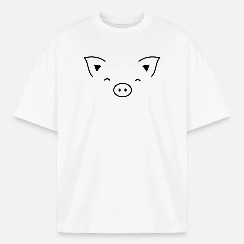 Pig piglet sow - Heavyweight Boxy Unisex T-Shirt by Stanley/Stella - white