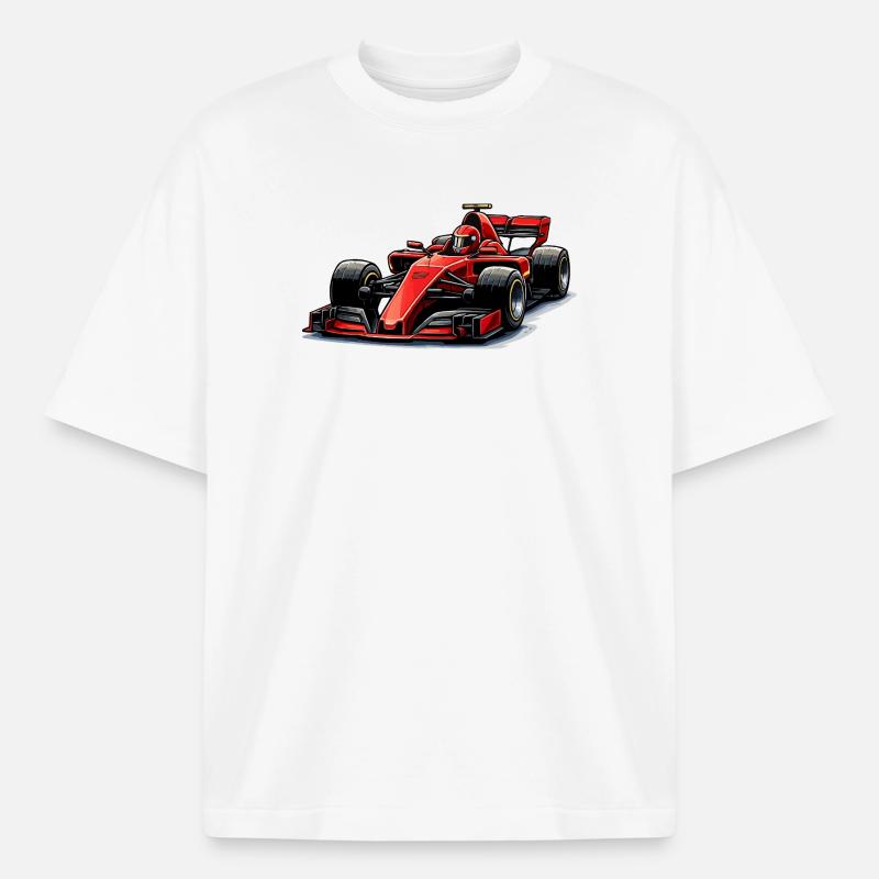 Graphismes de voitures de course - T-shirt unisexe épais coupe boxy Stanley/Stella - blanc