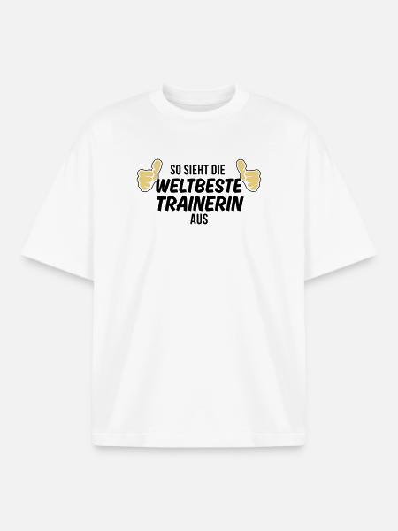 die weltbeste trainerin - Boxy Heavyweight Unisex Organic T-Shirt von Stanley/Stella - Weiß