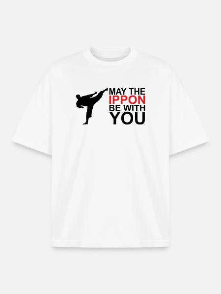 Que l’Ippon soit avec vous - T-shirt unisexe boxy épais biologique Stanley/Stella - blanc