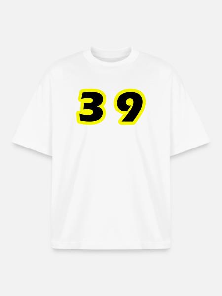 39 Number Symbol - Boxy Heavyweight Unisex Organic T-Shirt by Stanley/Stella - white