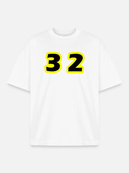 32 Number Symbol - Boxy Heavyweight Unisex Organic T-Shirt by Stanley/Stella - white