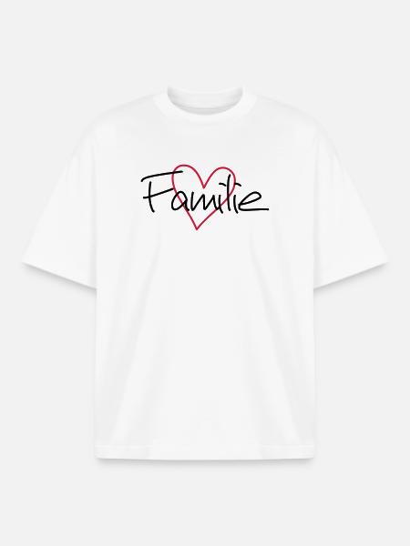 Familie hjerte kærlighed fællesskab samhørighed - Stanley/Stella unisex boxy heavyweight T-shirt økologisk - hvid