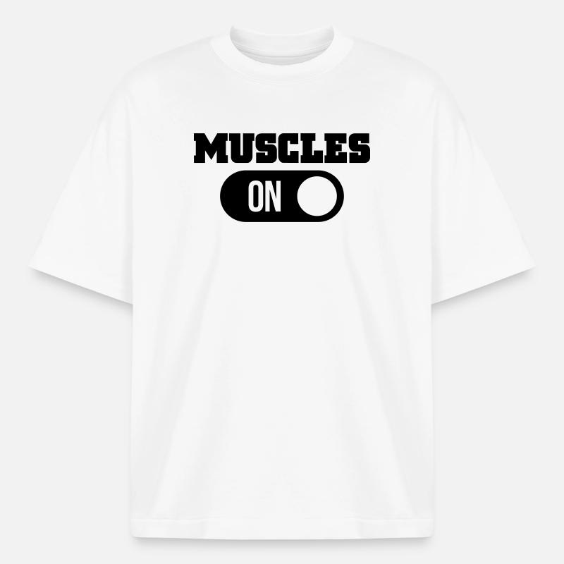 muscles - Heavyweight Boxy Unisex T-Shirt by Stanley/Stella - white