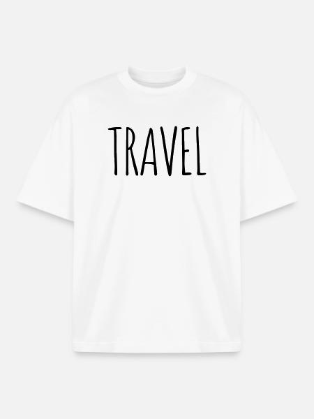 Travel - Boxy Heavyweight Unisex Organic T-Shirt by Stanley/Stella - white
