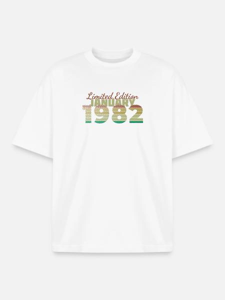 44e anniversaire Édition Limitée (SCR) 01/1982 - T-shirt unisexe boxy épais biologique Stanley/Stella - blanc