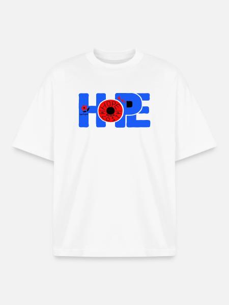 Hope Hoffnung - T-shirt unisexe boxy épais biologique Stanley/Stella - blanc