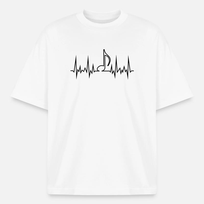 wave_note - T-shirt unisexe épais coupe boxy Stanley/Stella - blanc