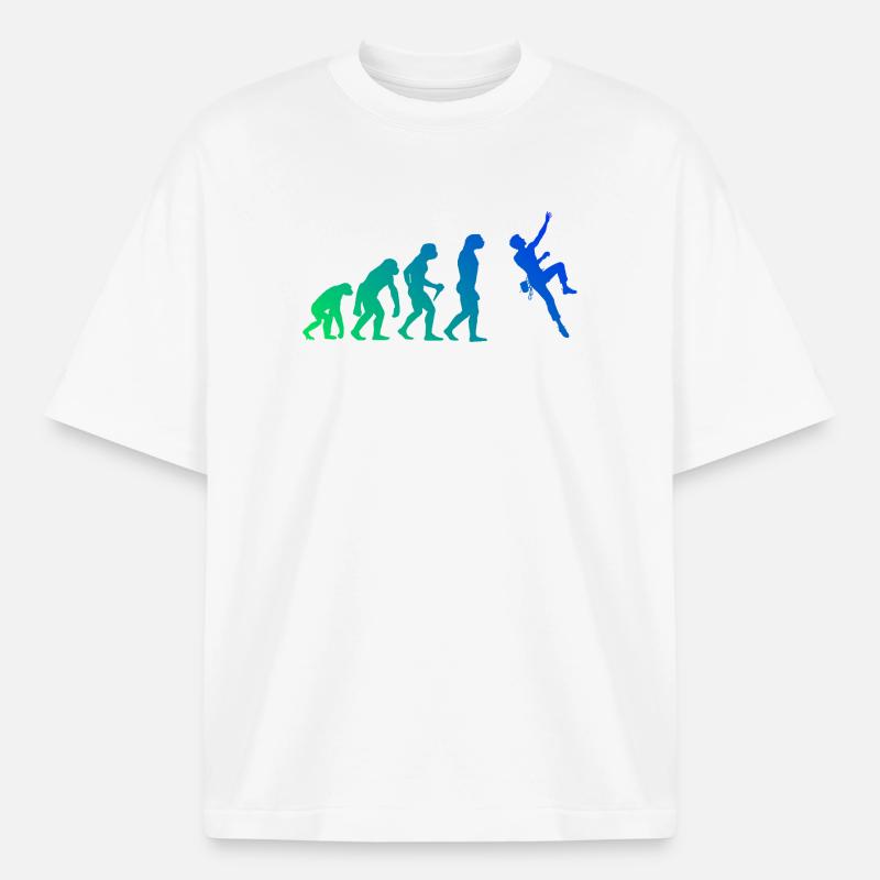 Les éventails d’escalade s’assemblent - T-shirt unisexe boxy épais biologique Stanley/Stella - blanc