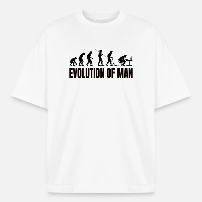 Programmierer Computerfreak Evolution - Boxy Heavyweight Unisex Organic T-Shirt von Stanley/Stella - Weiß