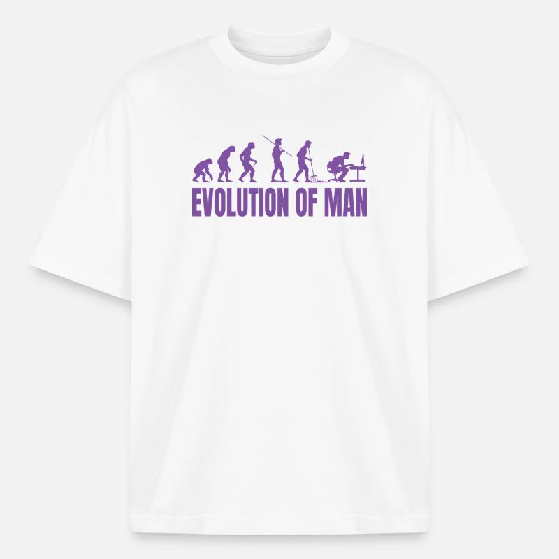 Programmierer Computerfreak Evolution Retro - Boxy Heavyweight Unisex Organic T-Shirt von Stanley/Stella - Weiß