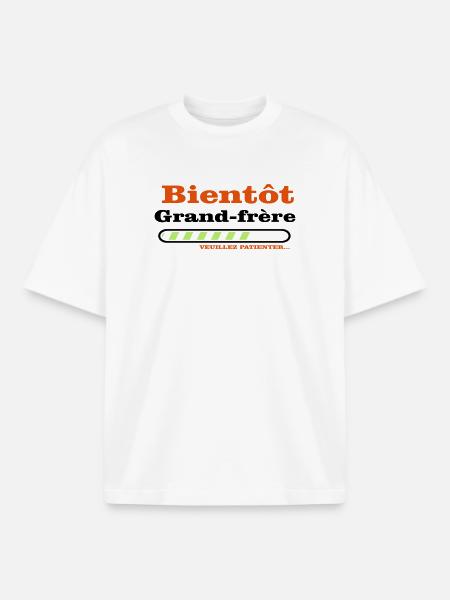 Bald ein großer Bruder - Boxy Heavyweight Unisex Organic T-Shirt von Stanley/Stella - Weiß