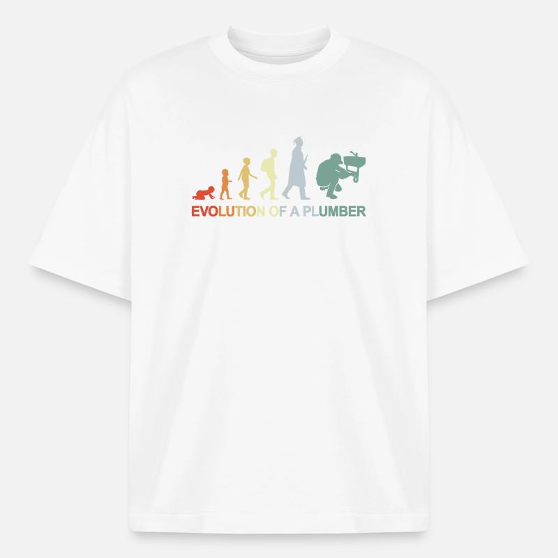 Plumber Evolution - Heavyweight Boxy Unisex T-Shirt by Stanley/Stella - white