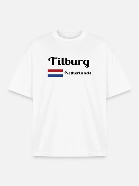 Tilburg, Netherlands- Stylish prints - Boxy Heavyweight Unisex Organic T-Shirt by Stanley/Stella - white