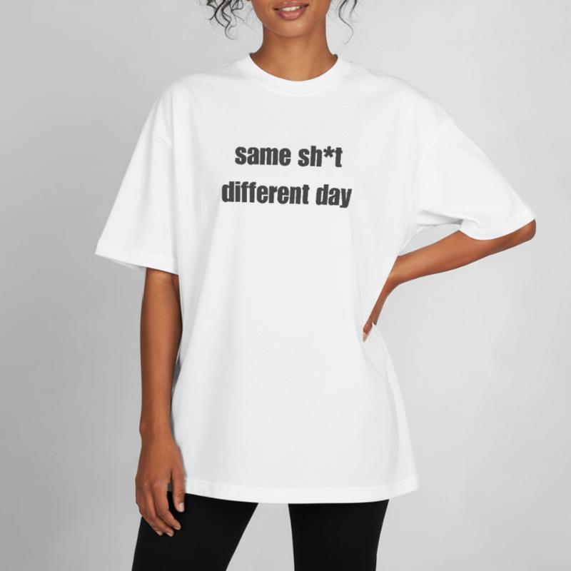 Same Shit Different Day – Sarcastic Statement Boxy Heavyweight Unisex Organic T-Shirt by Stanley/Stella