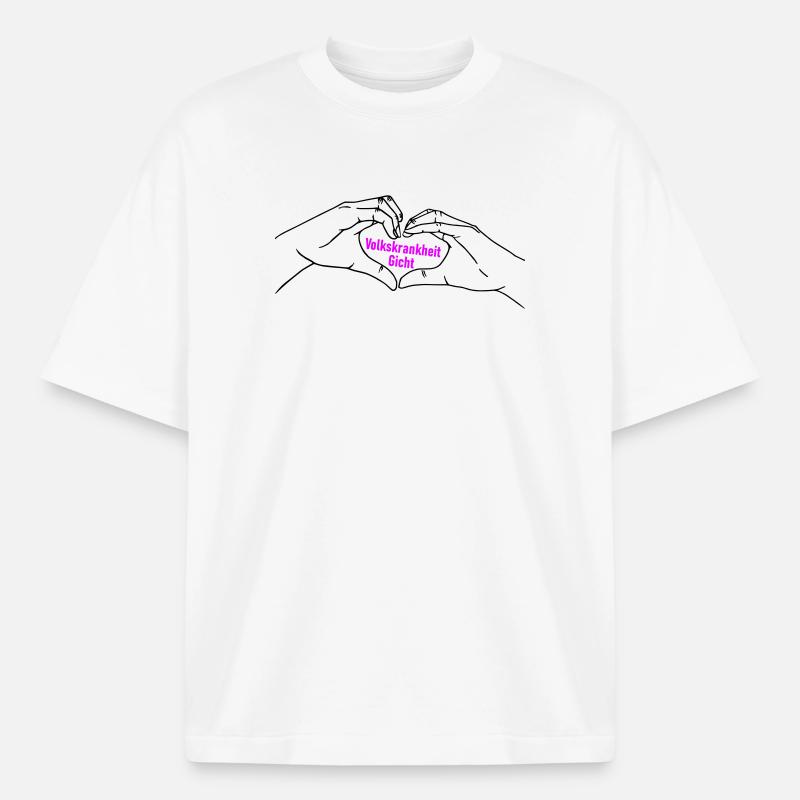 Herz Symbol Gicht - Boxy Heavyweight Unisex Organic T-Shirt von Stanley/Stella - Weiß