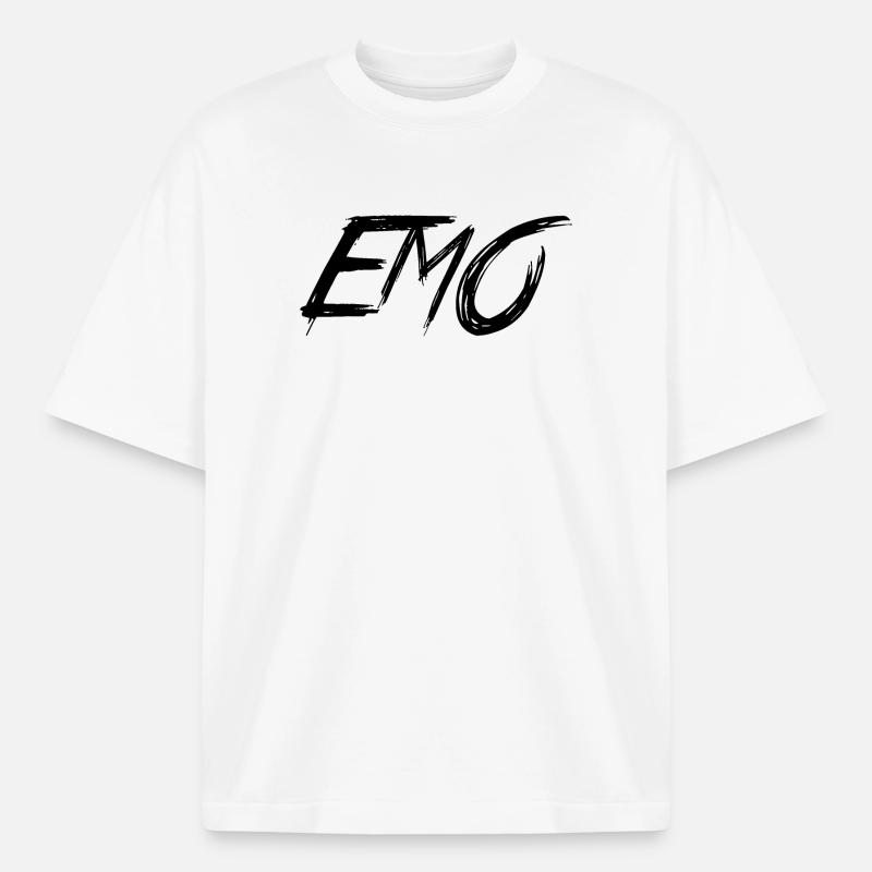 Emo (emo) - T-shirt unisex boxy ciężki organiczny Stanley/Stella - biały