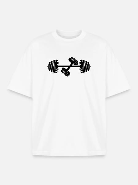 Gewichte Hantelscheiben Hantel 2 - Boxy Heavyweight Unisex Organic T-Shirt von Stanley/Stella - Weiß