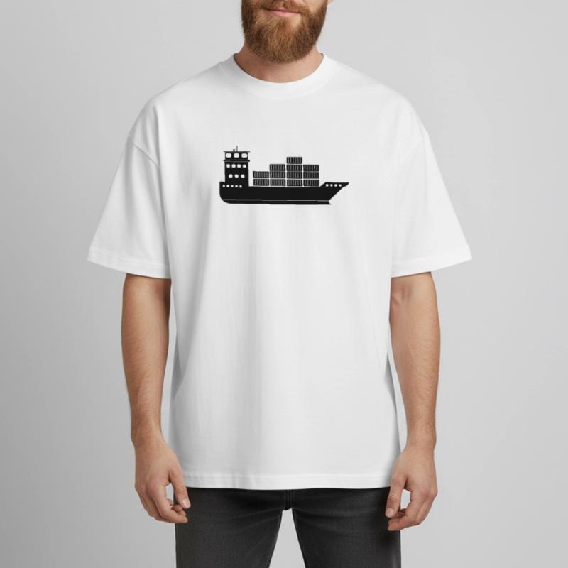 Seecontainerschiff oder Boot mit Containern Boxy Heavyweight Unisex Organic T-Shirt von Stanley/Stella