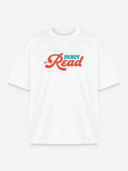 Born To Read - Boxy Heavyweight Unisex Organic T-Shirt by Stanley/Stella - white