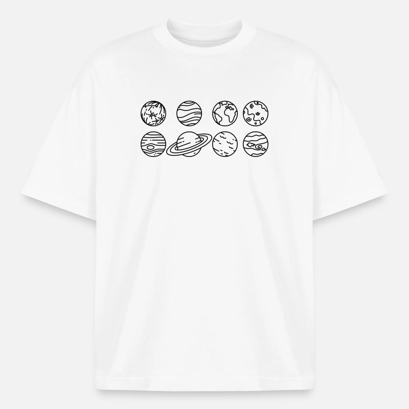 Solar System Planets – Solar System Space - Boxy Heavyweight Unisex Organic T-Shirt by Stanley/Stella - white