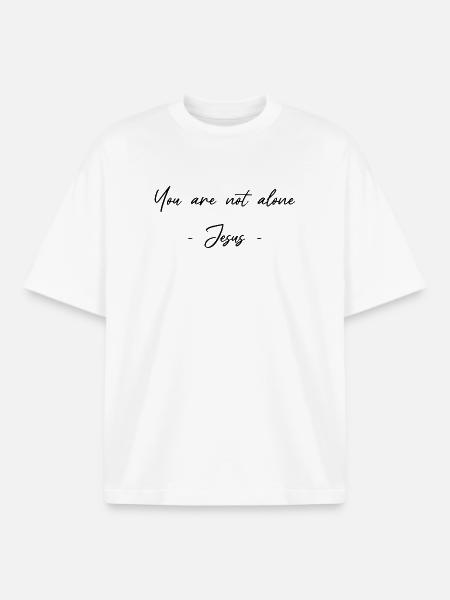 You Are Not Alone - Jesus - Beliefs - Boxy Heavyweight Unisex Organic T-Shirt by Stanley/Stella - white