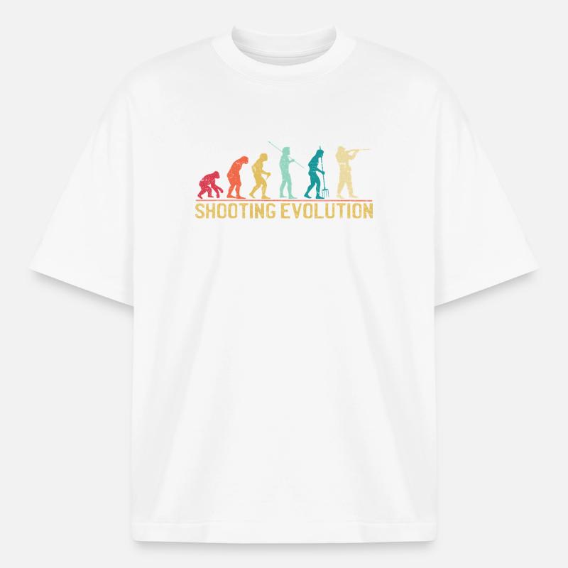 Shooting Evolution Progression Design - Heavyweight Unisex Boxy T-Shirt von stanley/stella	 - Weiß
