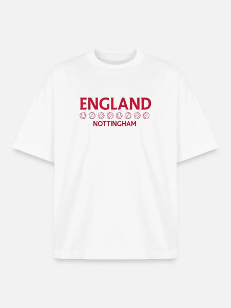 Nottingham England Fußballemblem - Boxy Heavyweight Unisex Organic T-Shirt von Stanley/Stella - Weiß
