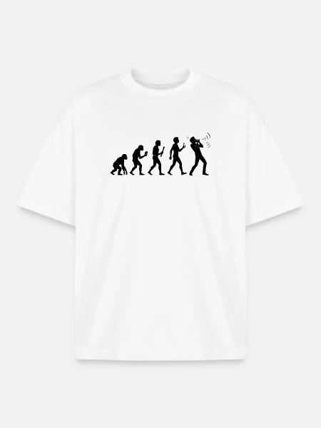 Instrument Harmonica Evolution Harmonica - Boxy Heavyweight Unisex Organic T-Shirt by Stanley/Stella - white