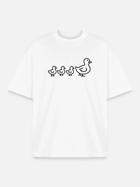 Duck Family - Boxy Heavyweight Unisex Organic T-Shirt by Stanley/Stella - white