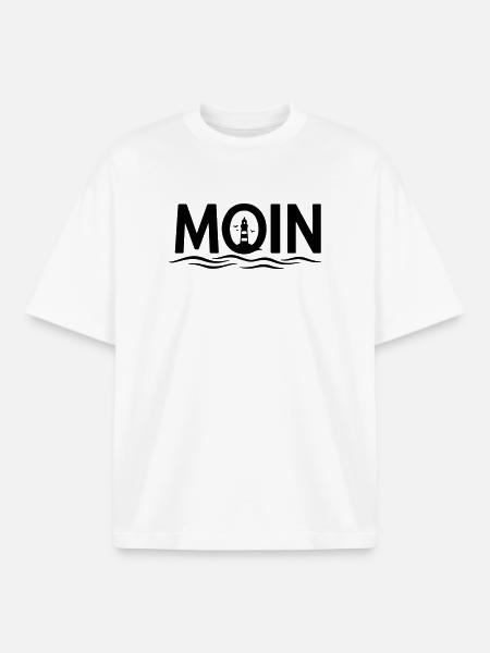 MOIN Leuchtturm – Maritimer Küstenlook - Boxy Heavyweight Unisex Organic T-Shirt von Stanley/Stella - Weiß