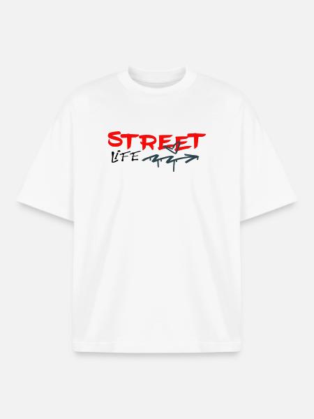 Street life Graffiti - Boxy Heavyweight Unisex Organic T-Shirt by Stanley/Stella - white